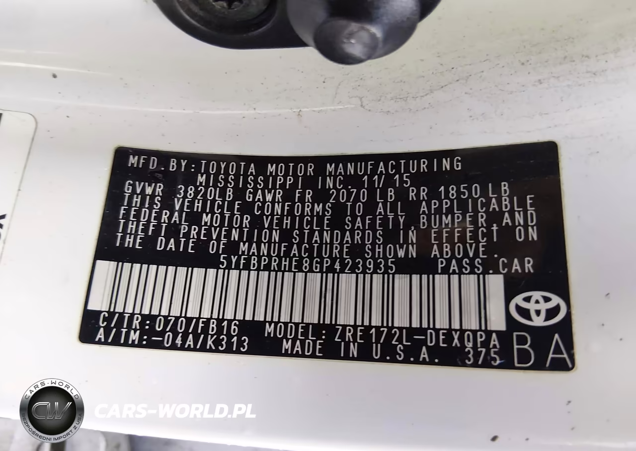 2016 Toyota Corolla Le Eco VIN:5YFBPRHE8GP423935 - 9