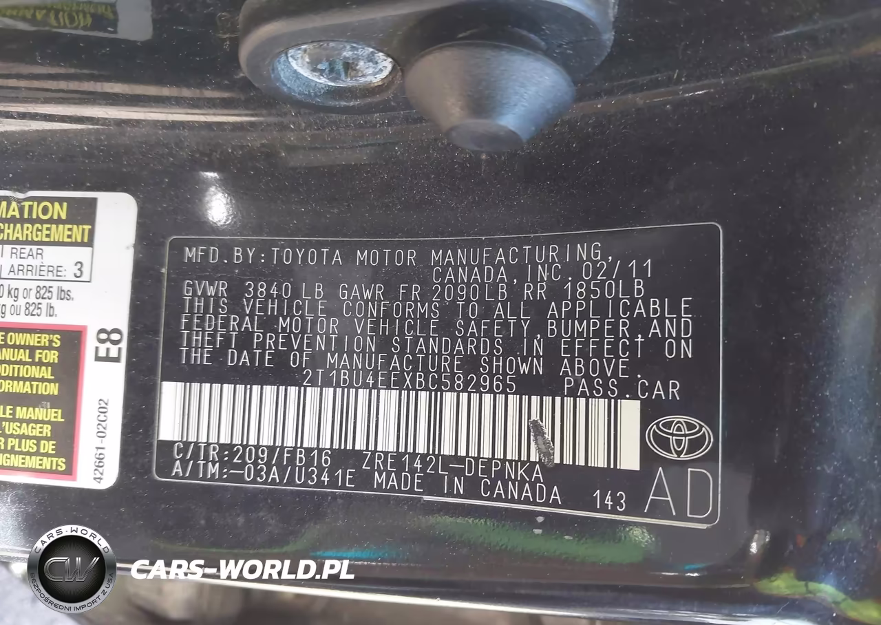 2011 Toyota Corolla Le VIN:2T1BU4EEXBC582965 - 9