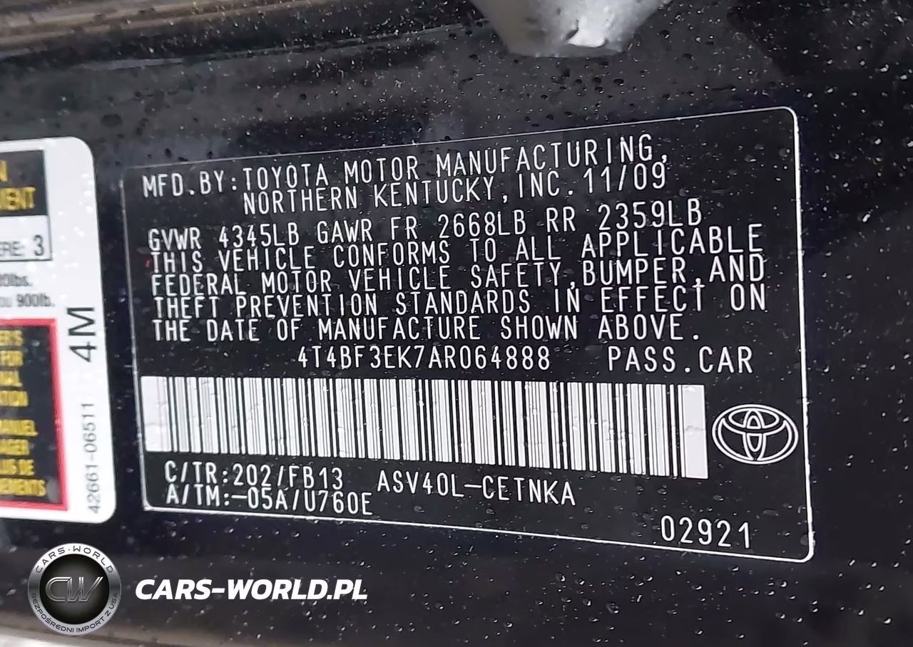 2010 Toyota Camry Le VIN:4T4BF3EK7AR064888 - 9