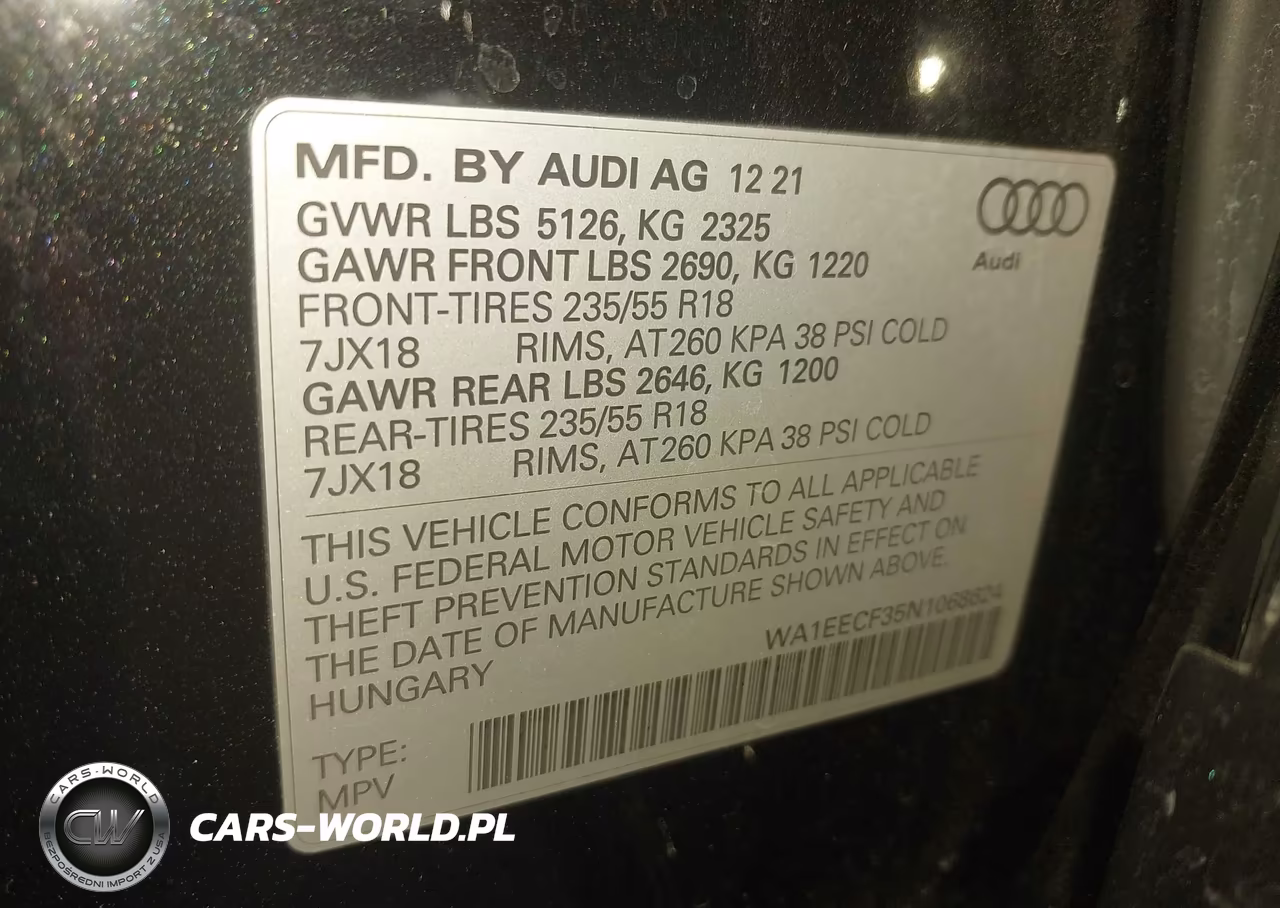 2022 Audi Q3 Premium Plus 45 Tfsi S Line Quattro Tiptronic VIN:WA1EECF35N1068624 - 9