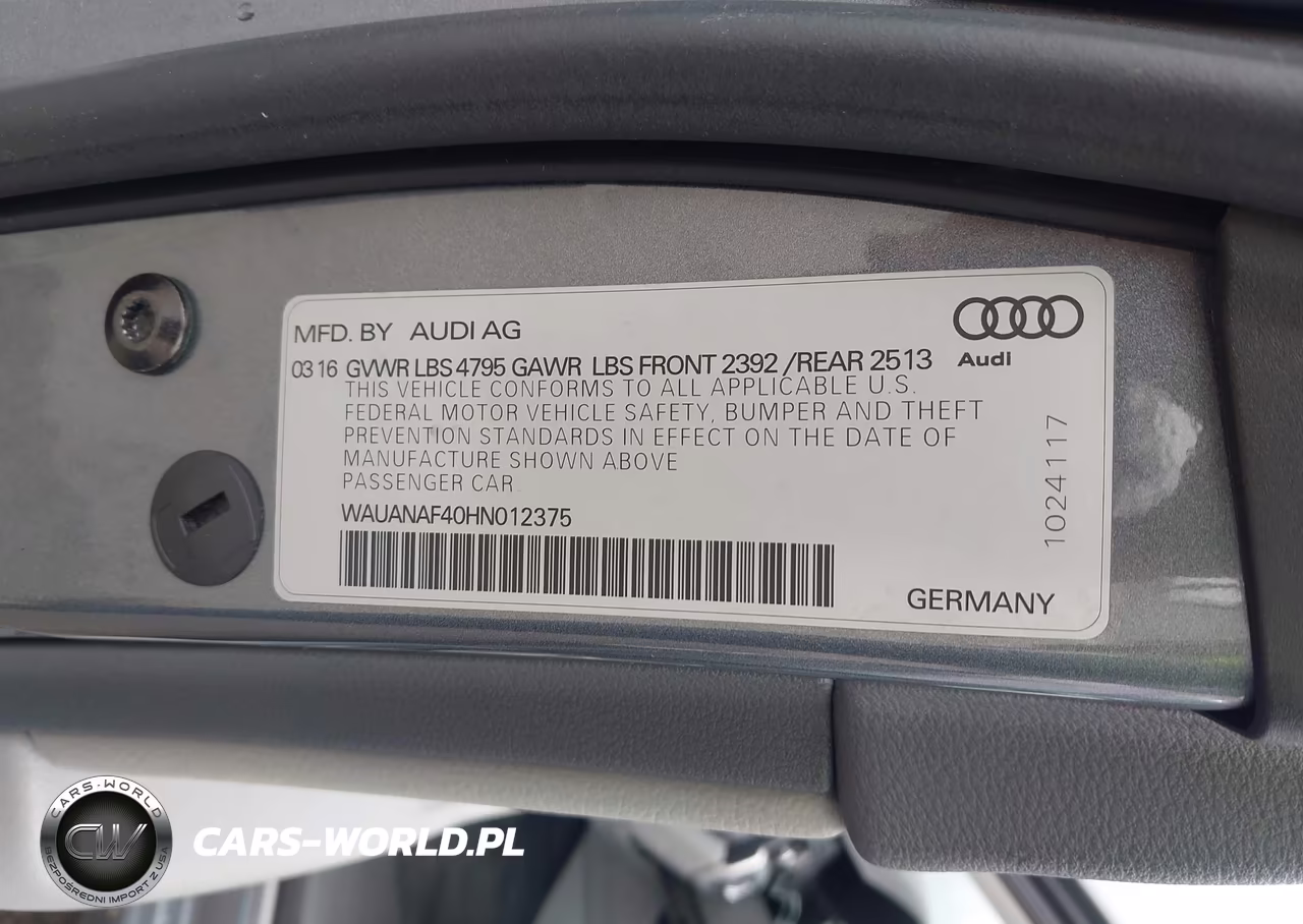 2017 Audi A4 2.0T Premium VIN:WAUANAF40HN012375 - 9