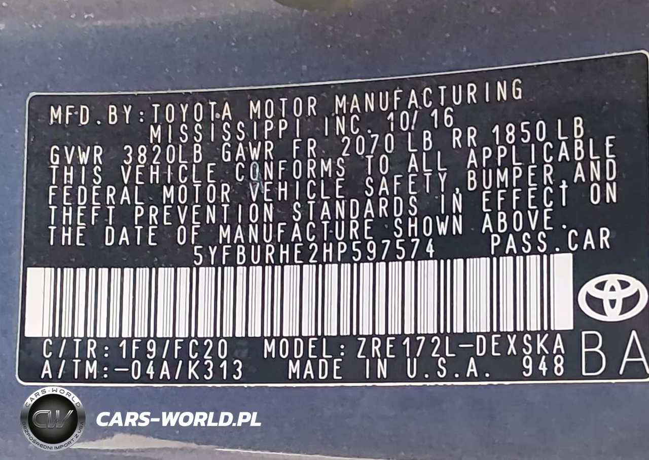 2017 Toyota Corolla Se VIN:5YFBURHE2HP597574 - 9