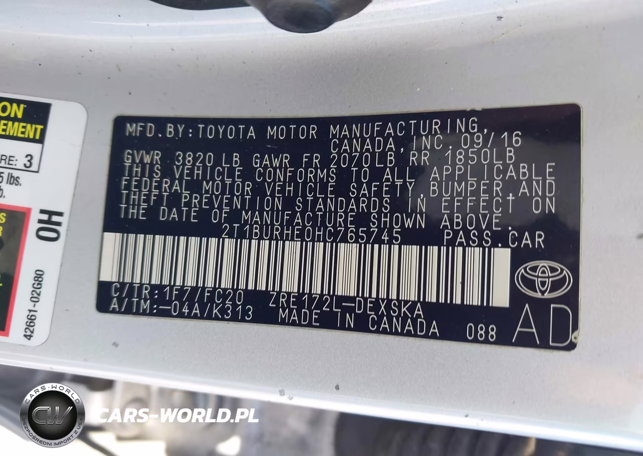 2017 Toyota Corolla Se VIN:2T1BURHE0HC765745 - 9