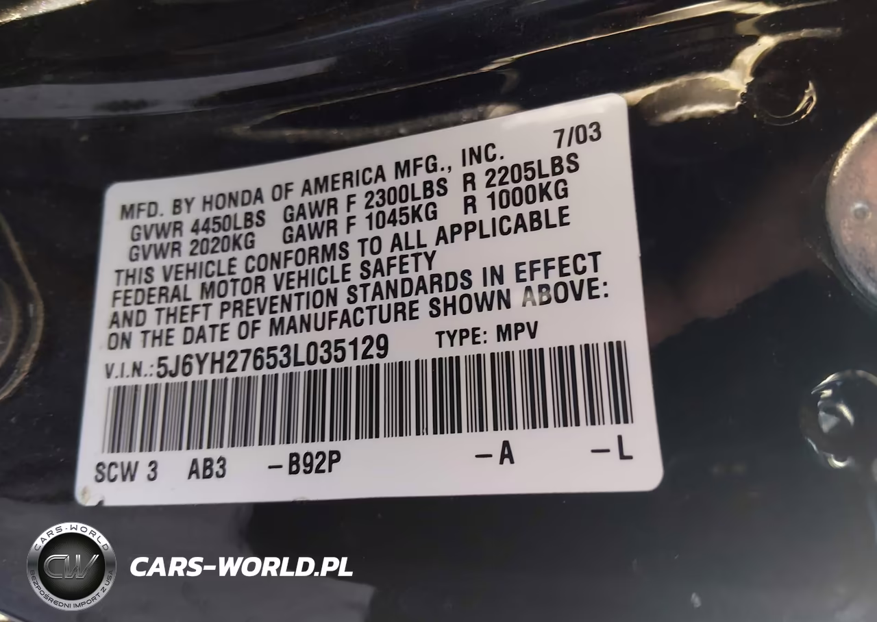 2003 Honda Element Ex VIN:5J6YH27653L035129 - 9