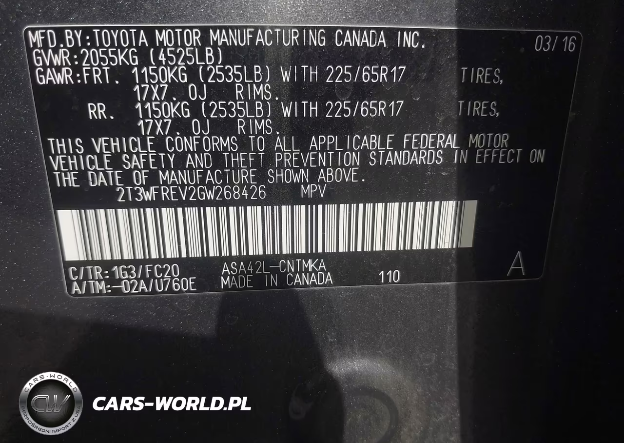 2016 Toyota Rav4 Xle VIN:2T3WFREV2GW268426 - 9