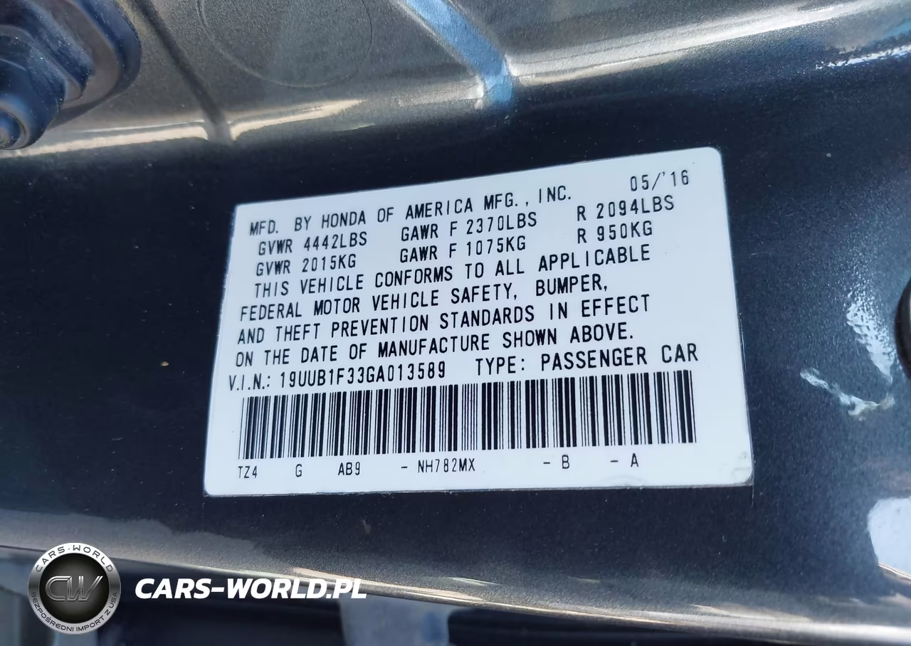 2016 Acura Tlx VIN:19UUB1F33GA013589 - 9