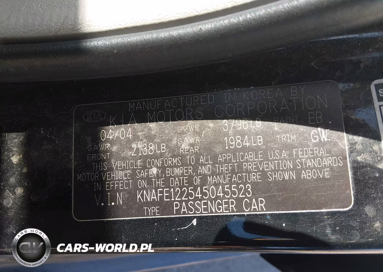 2004 Kia Spectra Ex-Lx VIN:KNAFE122545045523 - 9