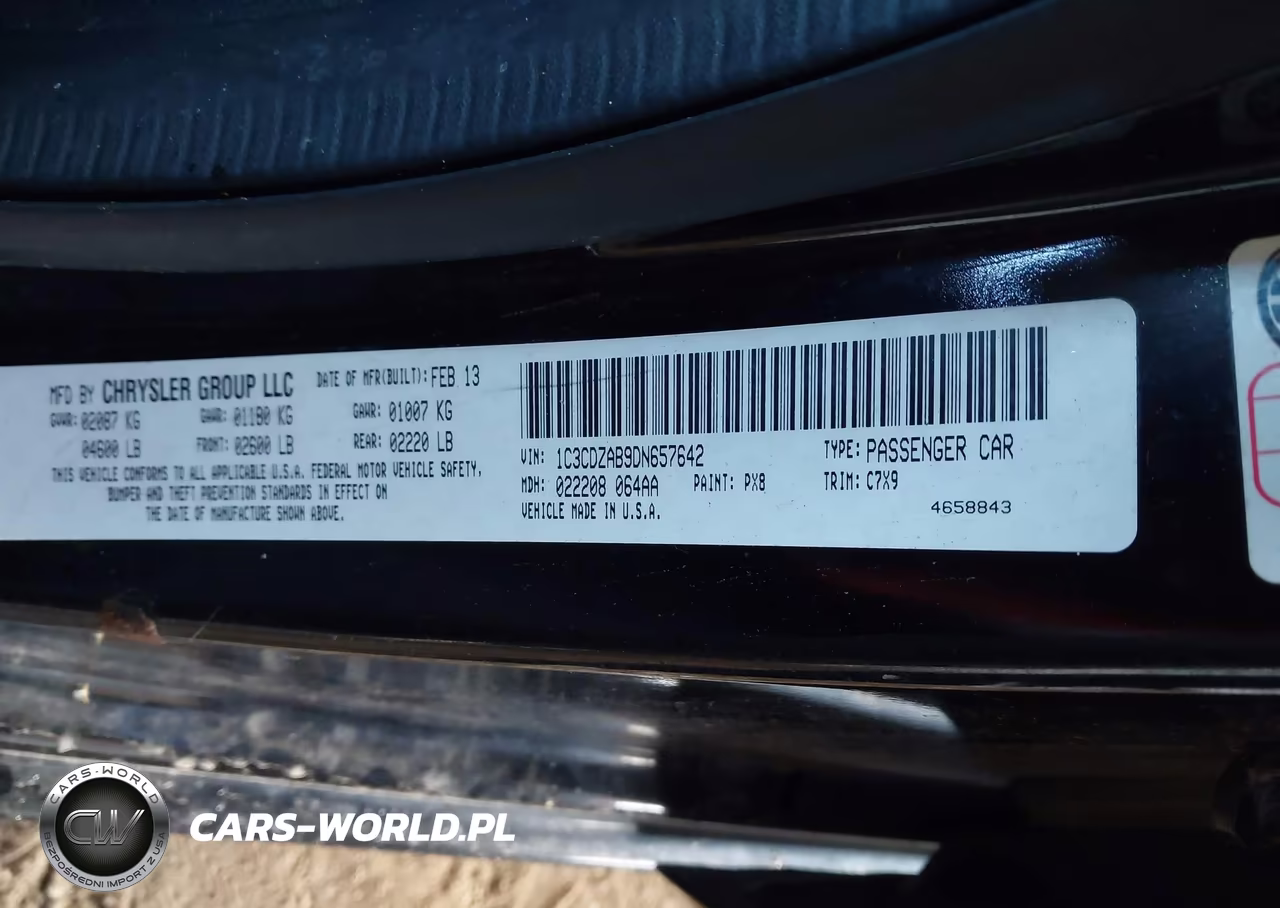 2013 Dodge Avenger Se VIN:1C3CDZAB9DN657642 - 9