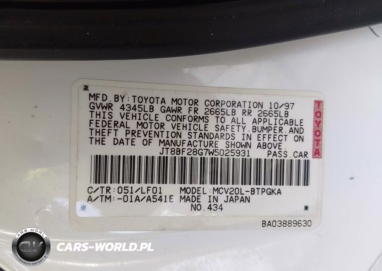1998 Lexus Es 300 VIN:JT8BF28G7W5025931 - 9