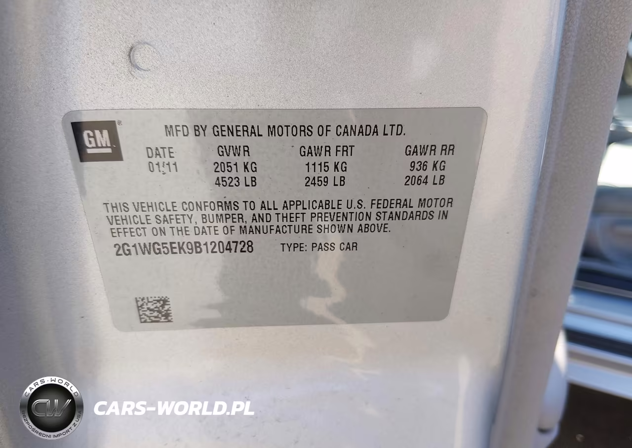 2011 Chevrolet Impala Lt VIN:2G1WG5EK9B1204728 - 9