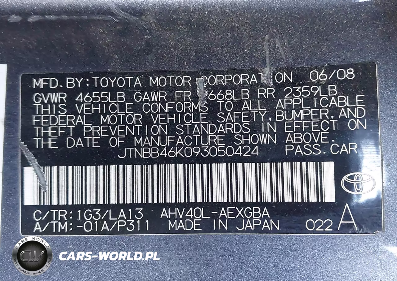 2009 Toyota Camry Hybrid VIN:JTNBB46K093050424 - 9