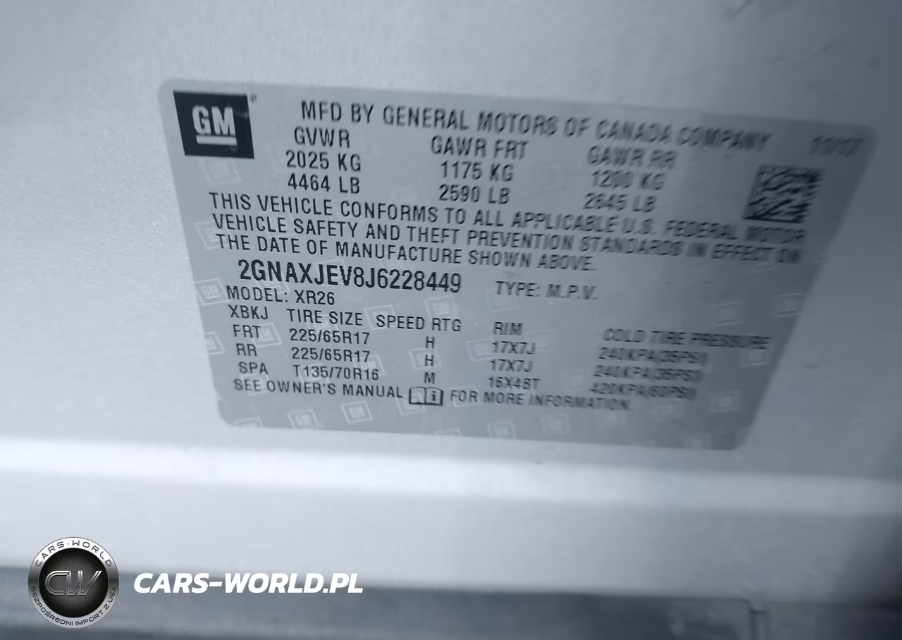 2018 Chevrolet Equinox Lt VIN:2GNAXJEV8J6228449 - 9