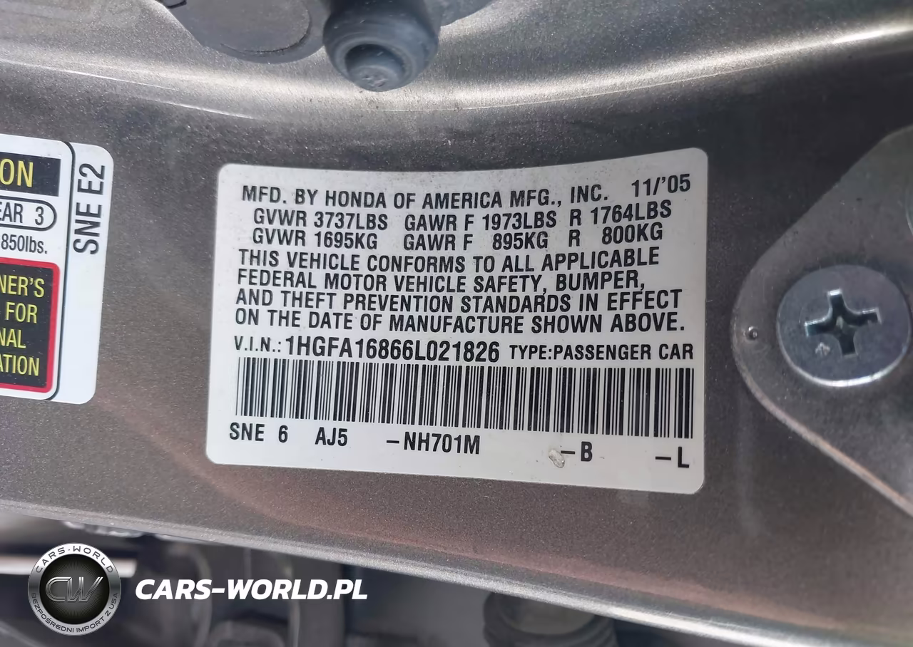2006 Honda Civic Ex VIN:1HGFA16866L021826 - 9