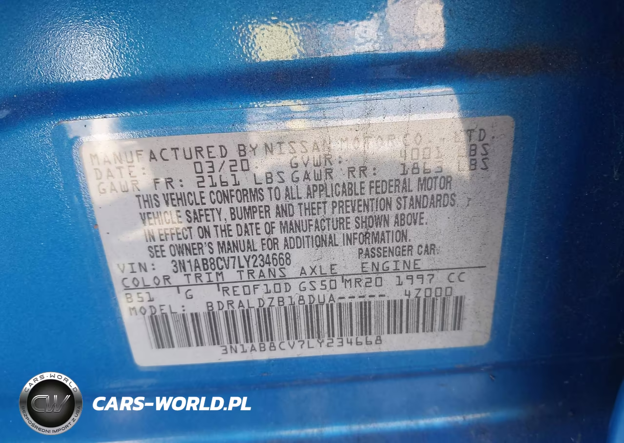 2020 Nissan Sentra Sv Xtronic Cvt VIN:3N1AB8CV7LY234668 - 9