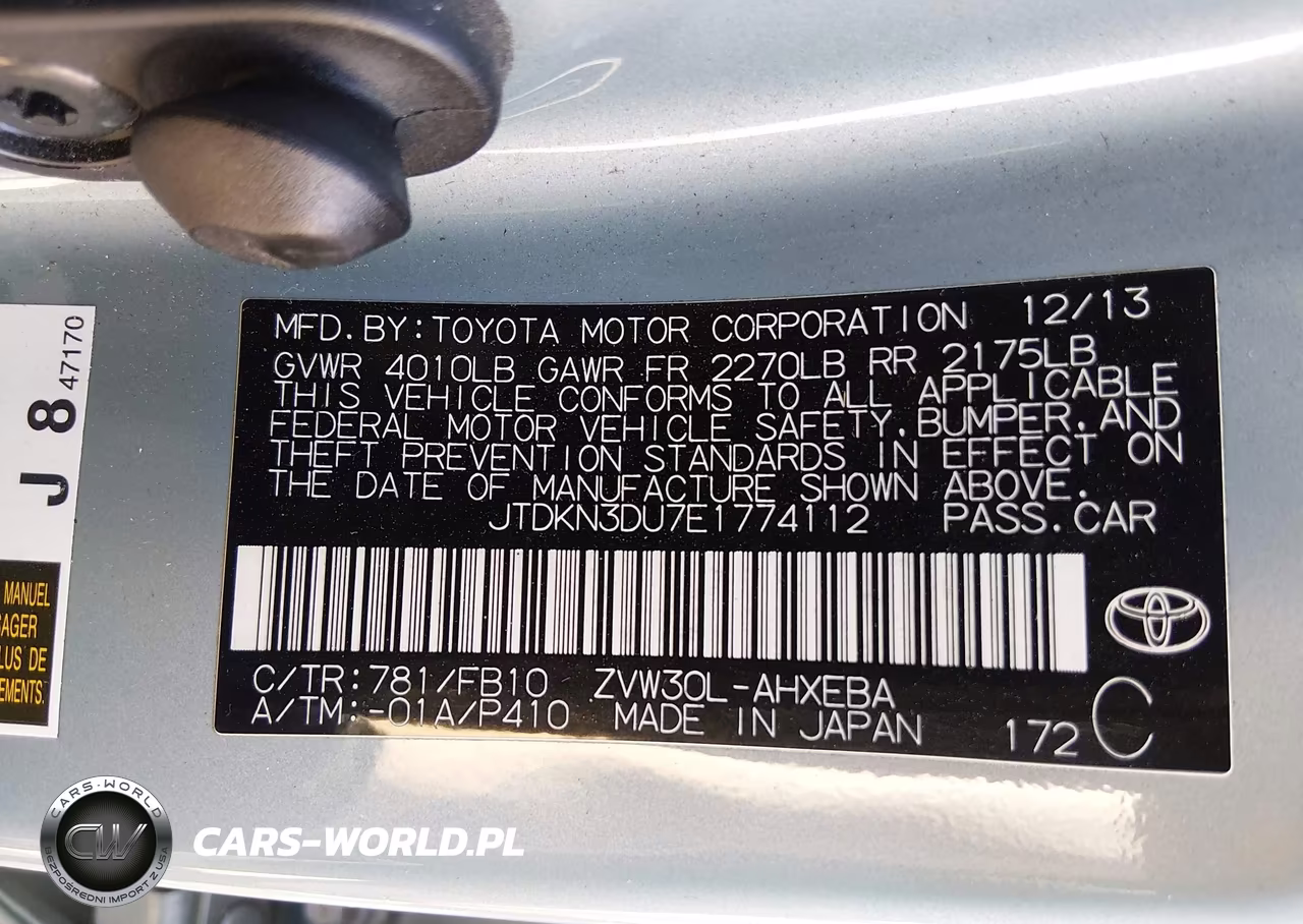 2014 Toyota Prius VIN:JTDKN3DU7E1774112 - 9