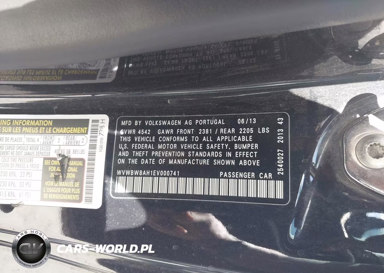 2014 Volkswagen Eos Komfort VIN:WVWBW8AH1EV000741 - 9