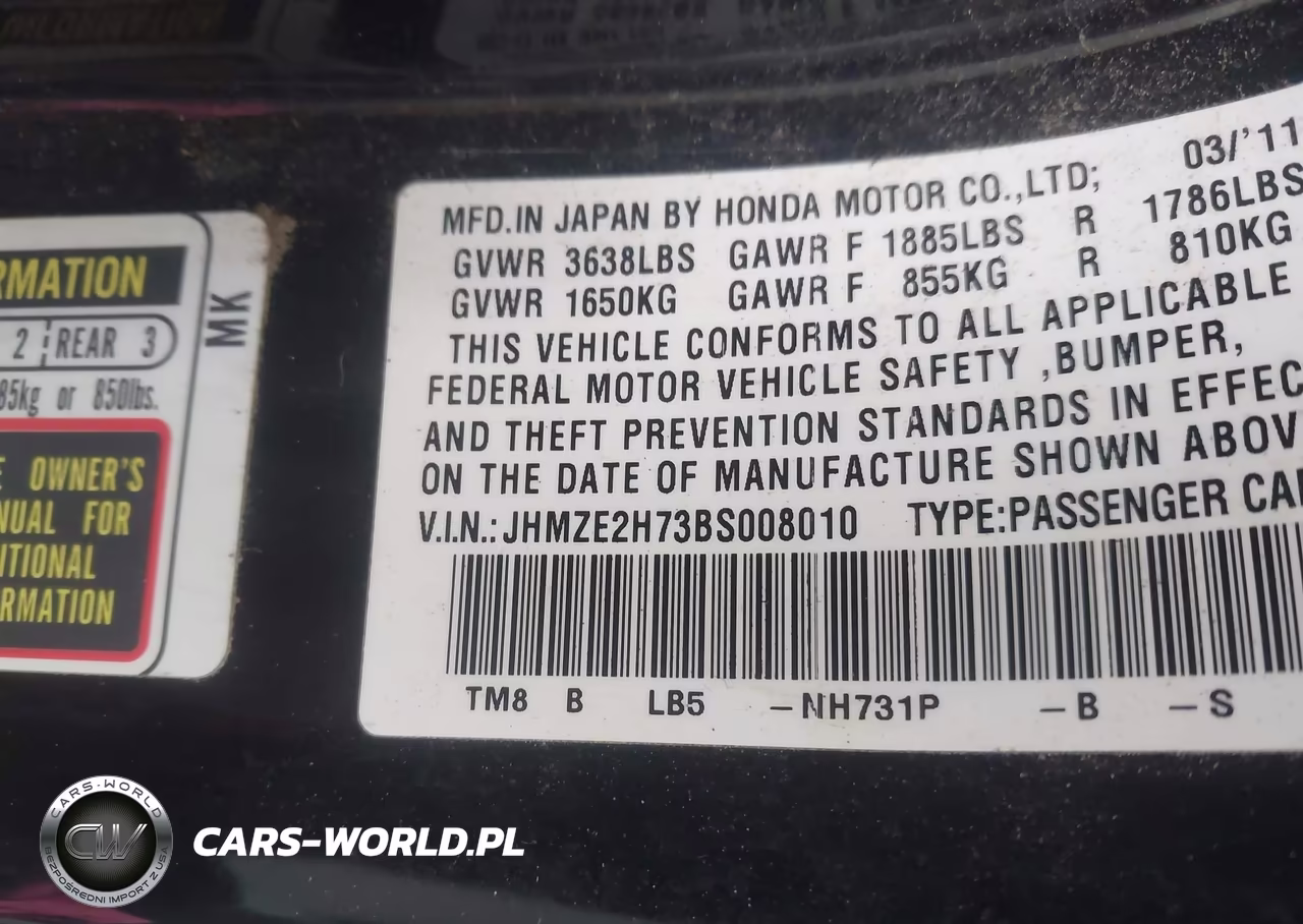 2011 Honda Insight Ex VIN:JHMZE2H73BS008010 - 9