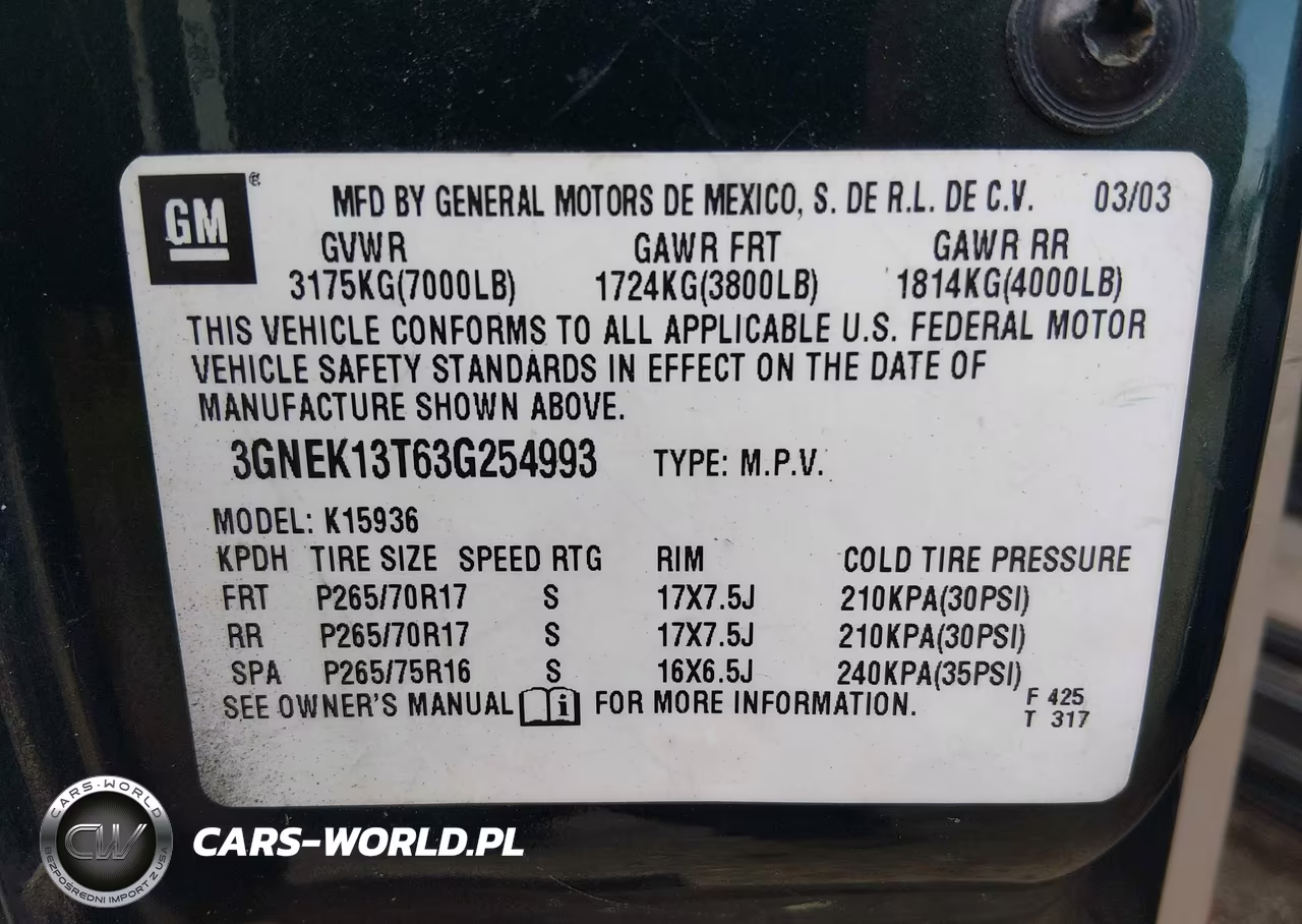 2003 Chevrolet Avalanche 1500 VIN:3GNEK13T63G254993 - 9