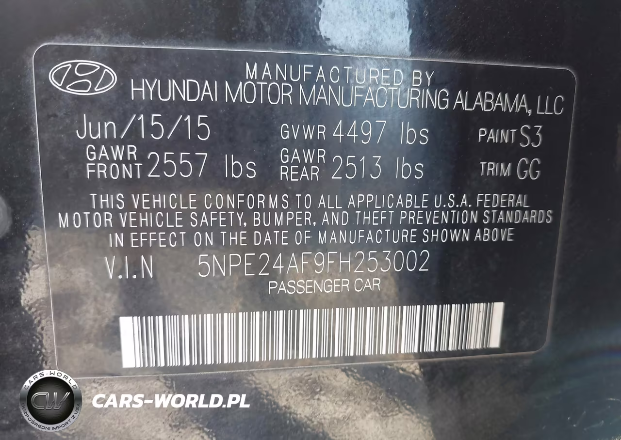 2015 Hyundai Sonata Se VIN:5NPE24AF9FH253002 - 9