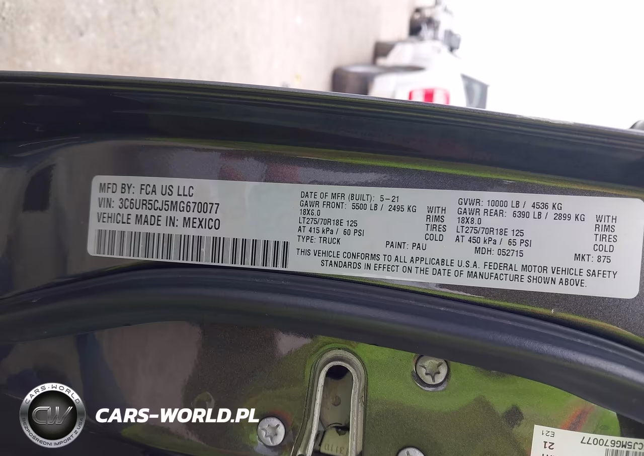 2021 Ram 2500 Tradesman VIN:3C6UR5CJ5MG670077 - 9