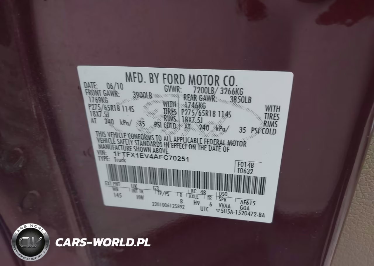 2010 Ford F-150 Fx4-Lariat-Xl-Xlt VIN:1FTFX1EV4AFC70251 - 9