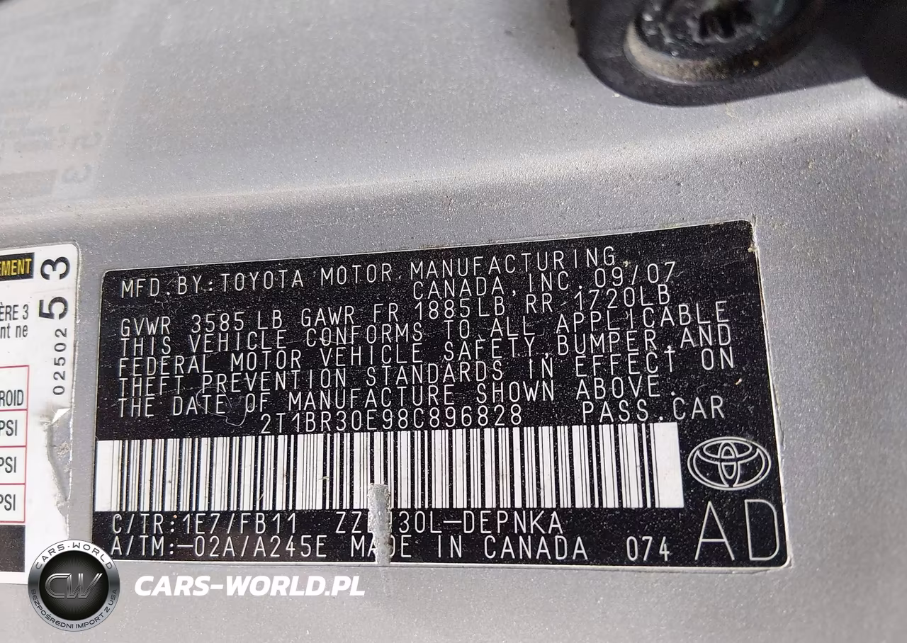 2008 Toyota Corolla Le VIN:2T1BR30E98C896828 - 9