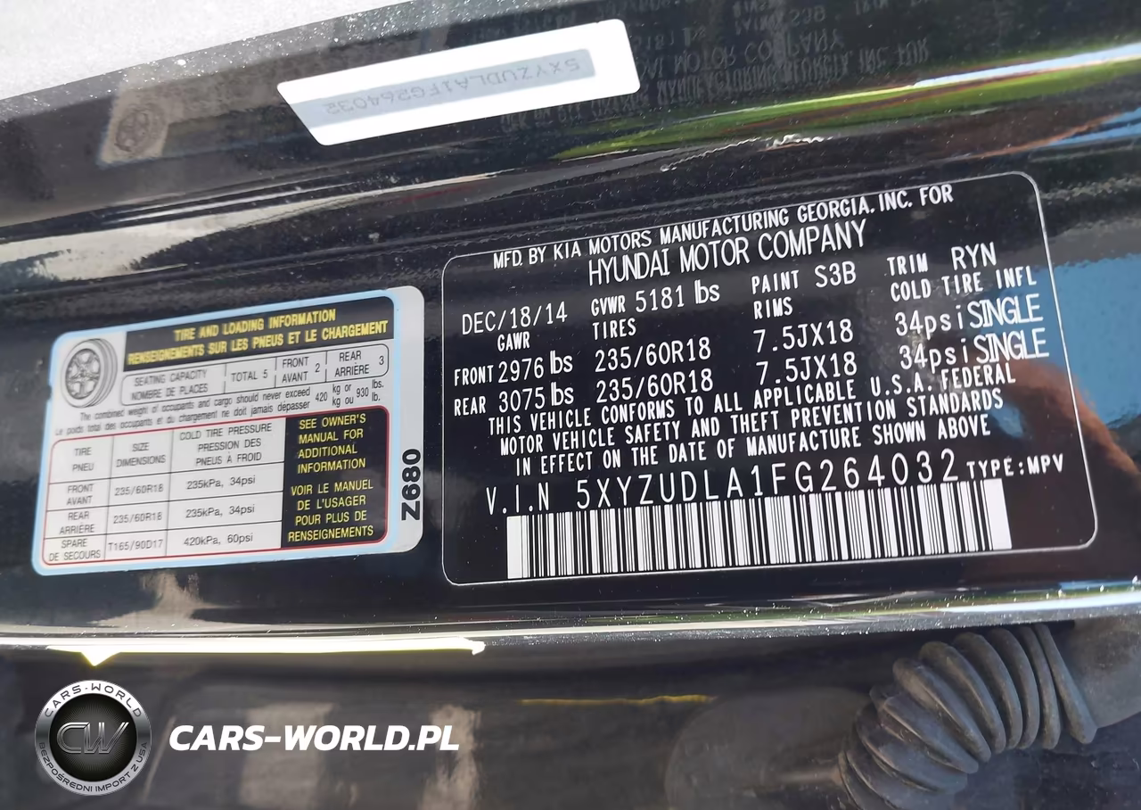 2015 Hyundai Santa Fe Sport 2.0L Turbo VIN:5XYZUDLA1FG264032 - 9