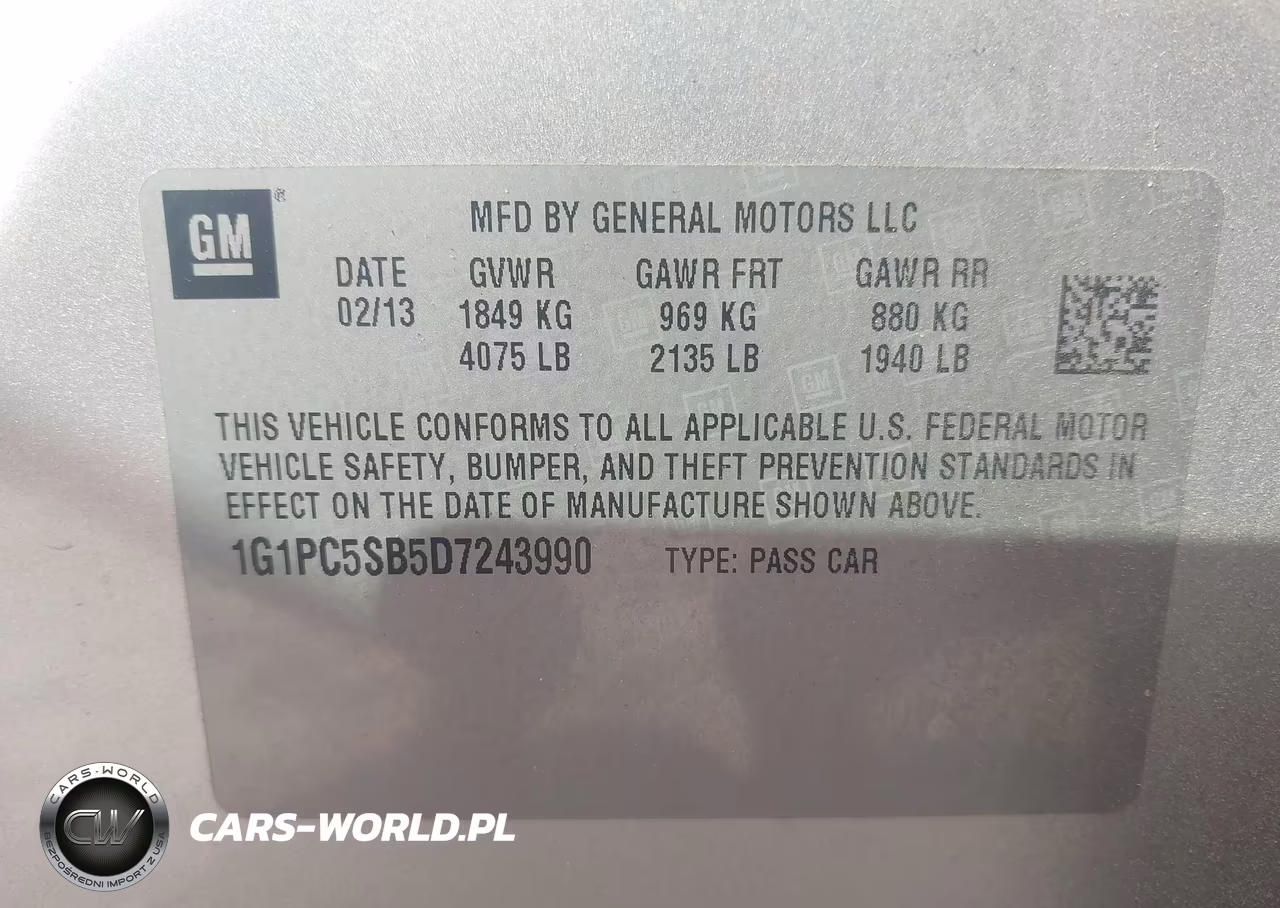 2013 Chevrolet Cruze 1Lt Auto VIN:1G1PC5SB5D7243990 - 9
