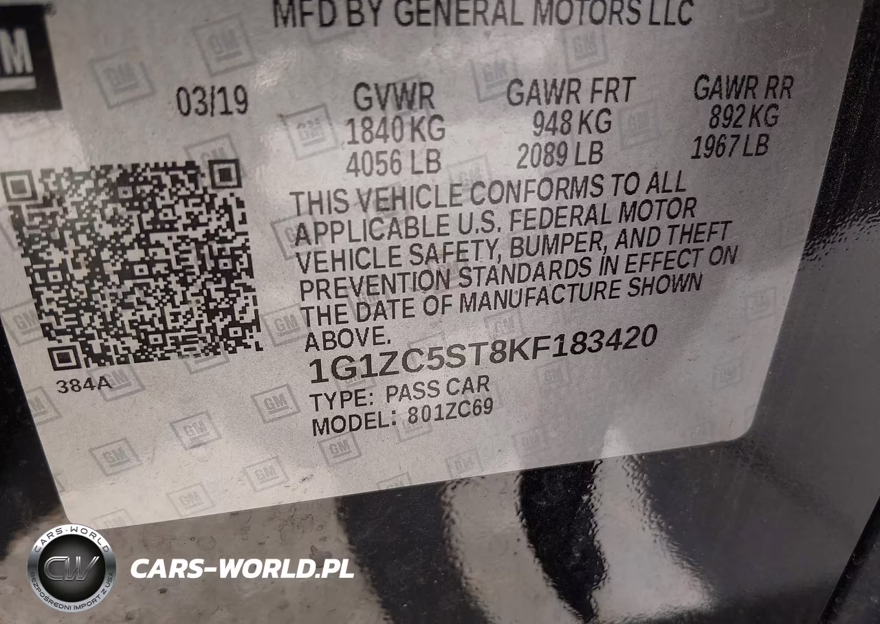 2019 Chevrolet Malibu 1Fl VIN:1G1ZC5ST8KF183420 - 9