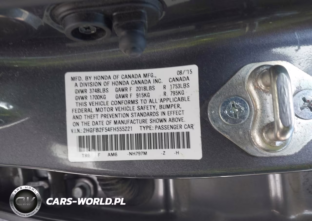 2015 Honda Civic Lx VIN:2HGFB2F54FH555221 - 9