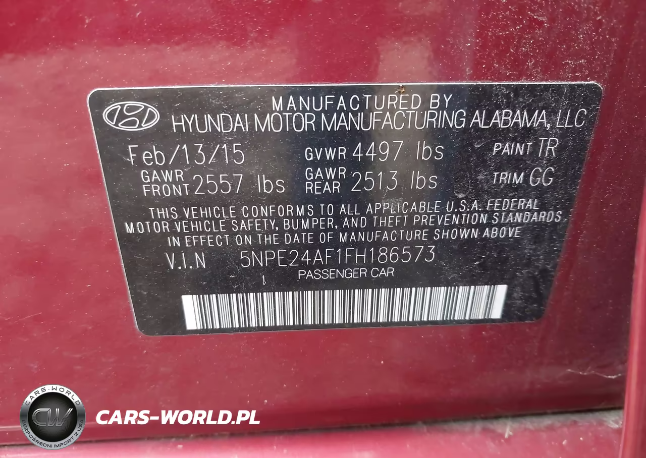 2015 Hyundai Sonata Se VIN:5NPE24AF1FH186573 - 9