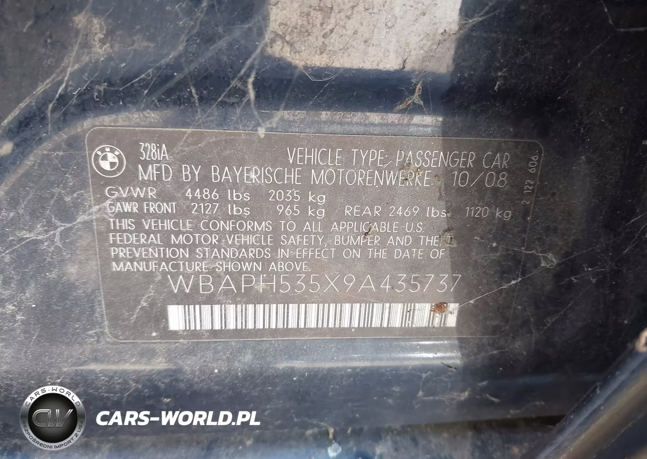 2009 BMW 328I VIN:WBAPH535X9A435737 - 9