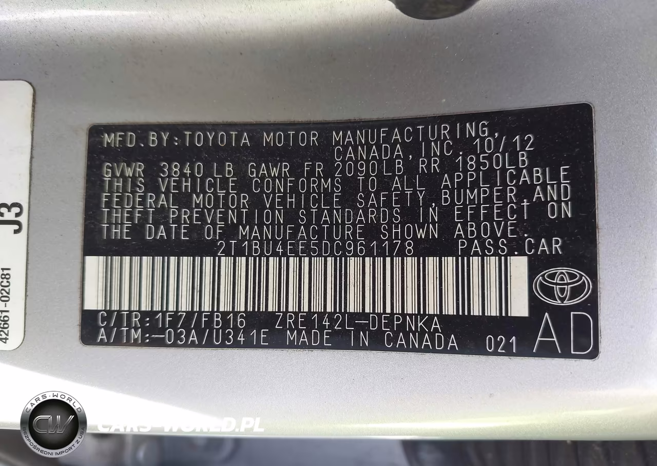 2013 Toyota Corolla Le VIN:2T1BU4EE5DC961178 - 9