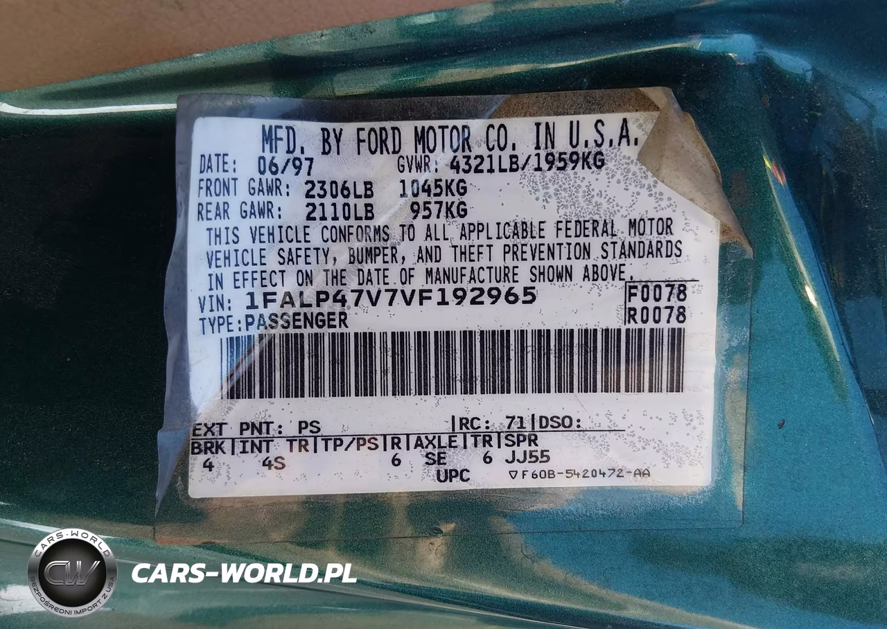 1997 Ford Mustang Cobra VIN:1FALP47V7VF192965 - 9