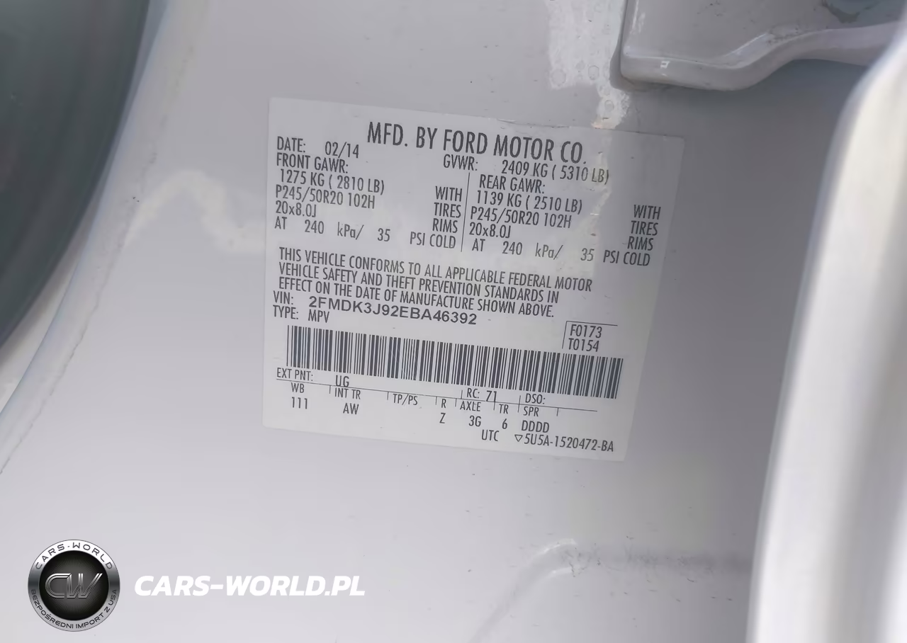 2014 Ford Edge Sel VIN:2FMDK3J92EBA46392 - 9