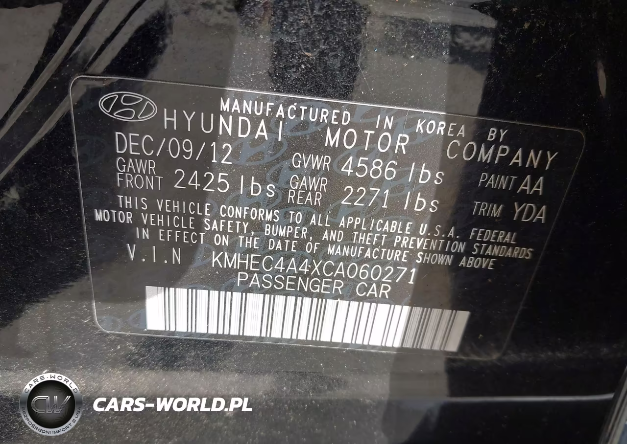 2012 Hyundai Sonata Hybrid VIN:KMHEC4A4XCA060271 - 9