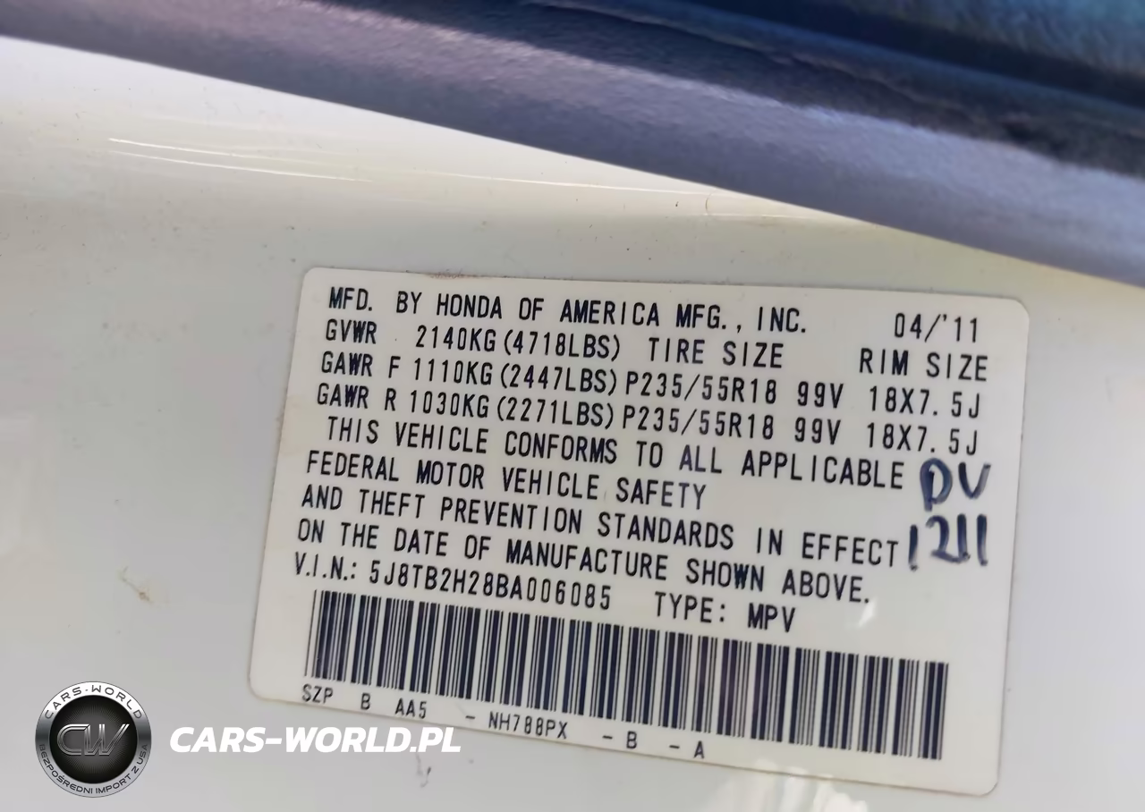 2011 Acura Rdx VIN:5J8TB2H28BA006085 - 9