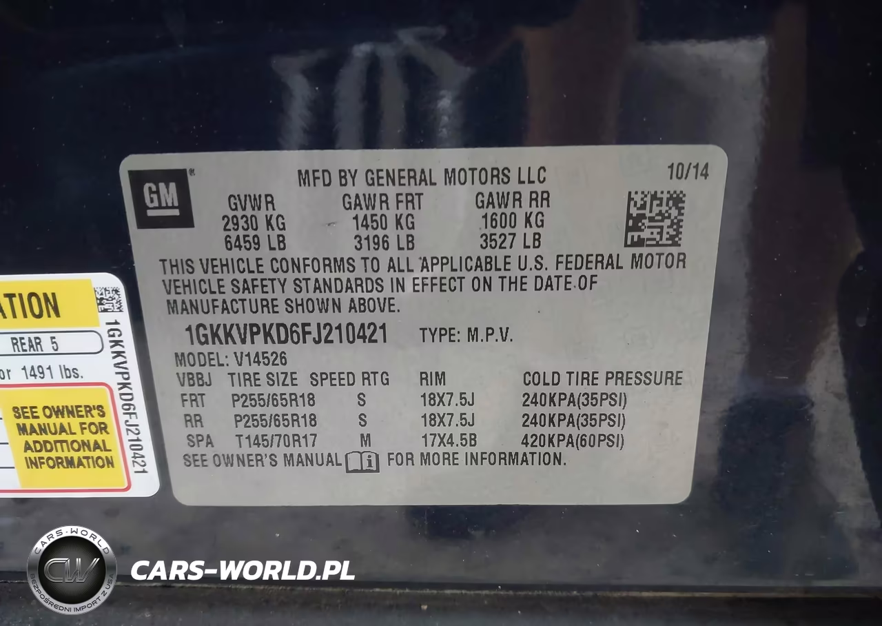 2015 GMC Acadia Sle-2 VIN:1GKKVPKD6FJ210421 - 9