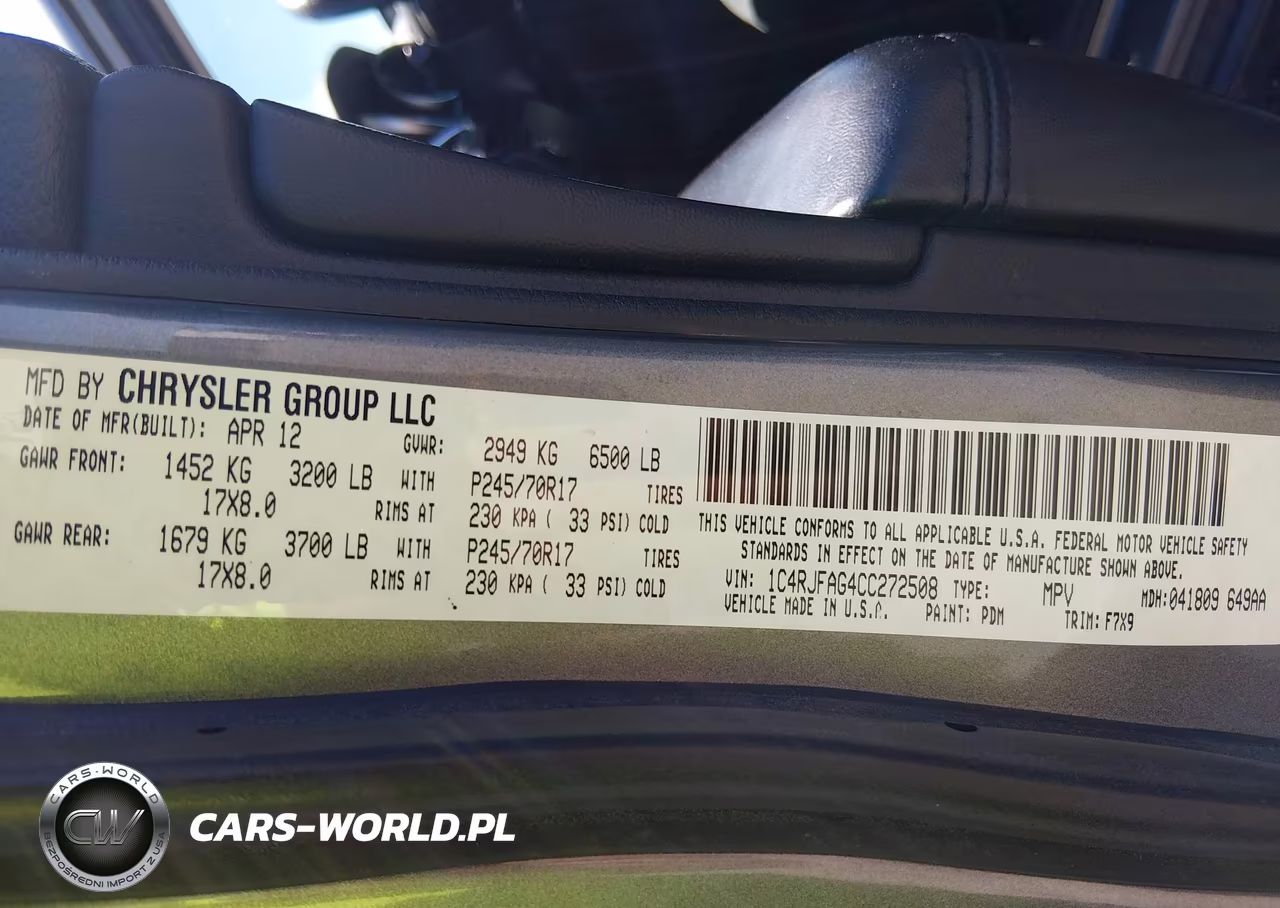 2012 Jeep Grand Cherokee Laredo VIN:1C4RJFAG4CC272508 - 9