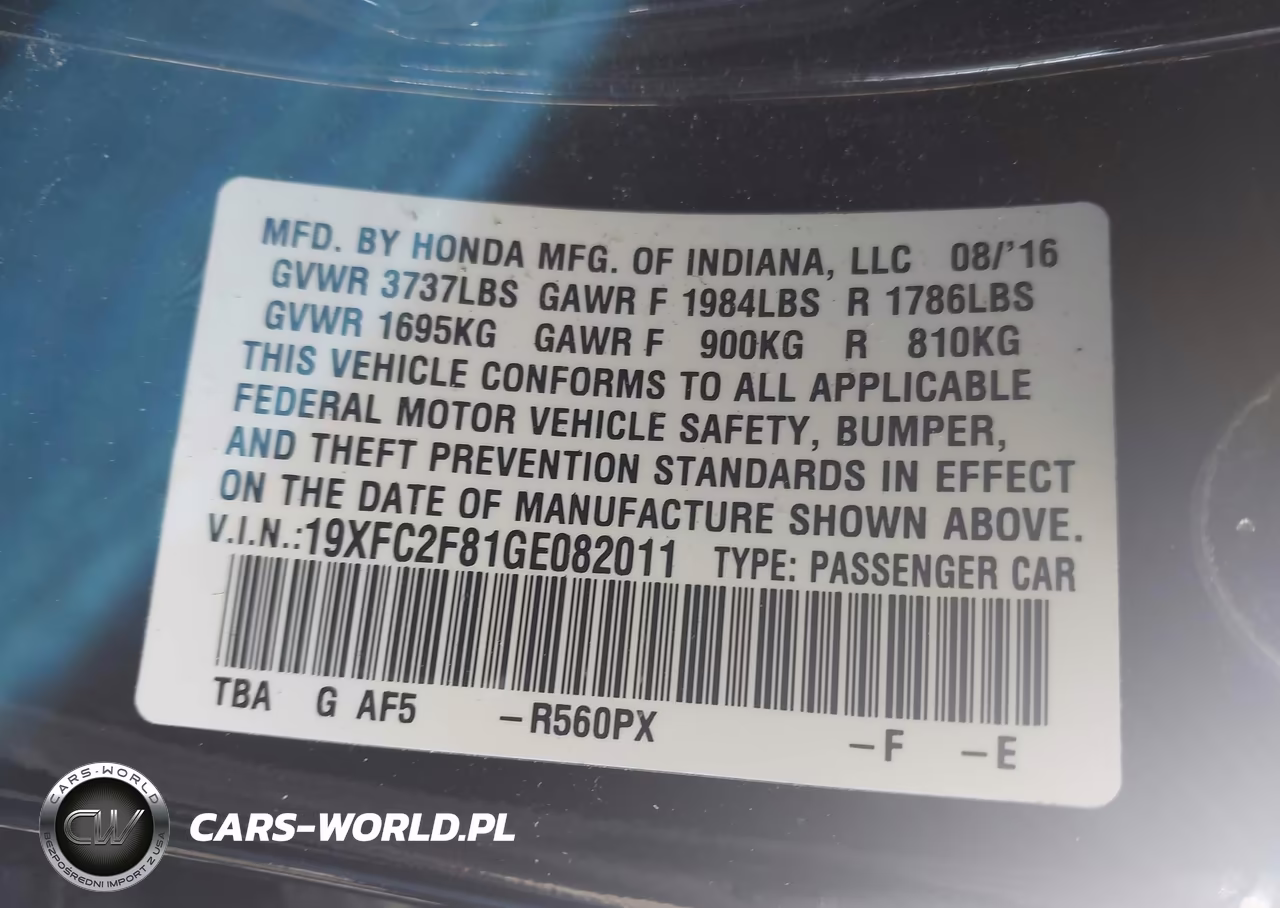 2016 Honda Civic Ex VIN:19XFC2F81GE082011 - 9