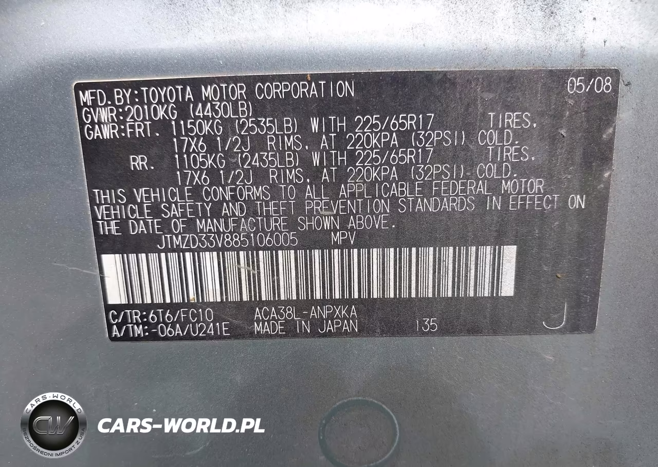 2008 Toyota Rav4 VIN:JTMZD33V885106005 - 9