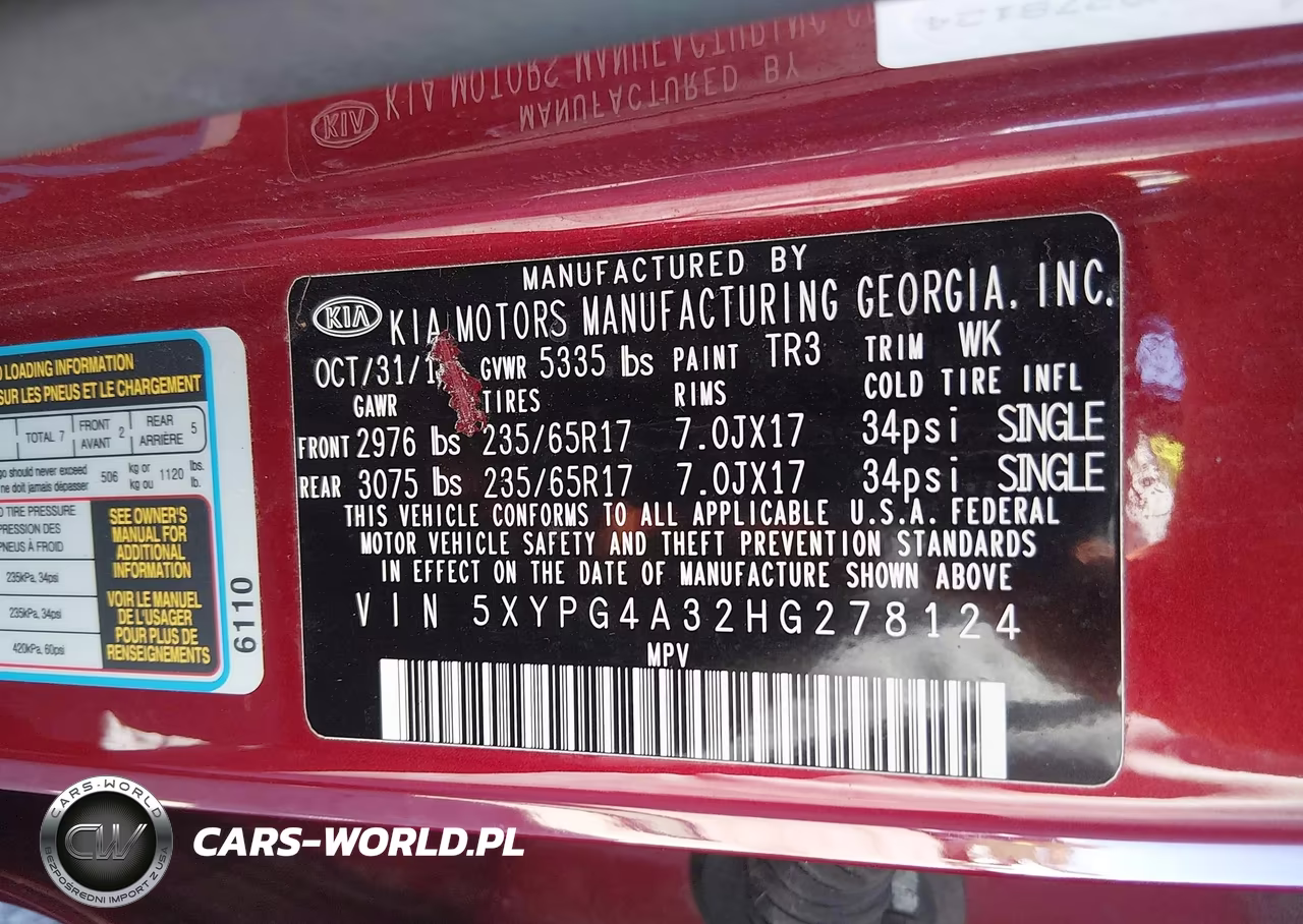 2017 Kia Sorento 2.4L Lx VIN:5XYPG4A32HG278124 - 9