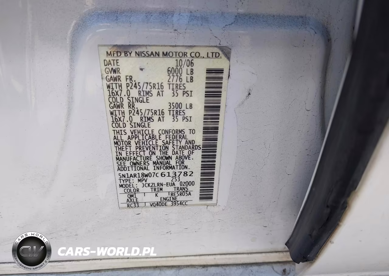 2007 Nissan Pathfinder S VIN:5N1AR18W07C613782 - 9