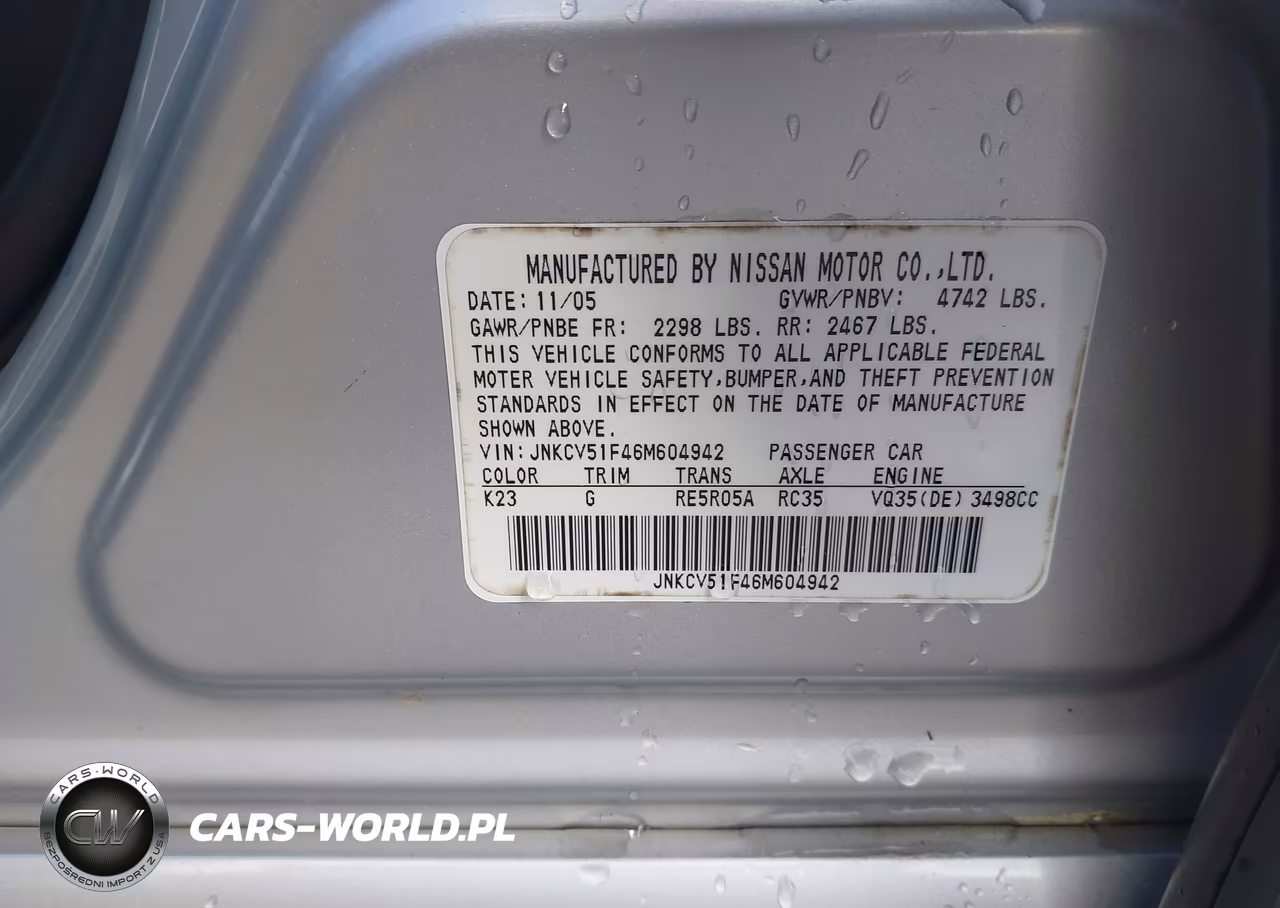 2006 Infiniti G35X VIN:JNKCV51F46M604942 - 9
