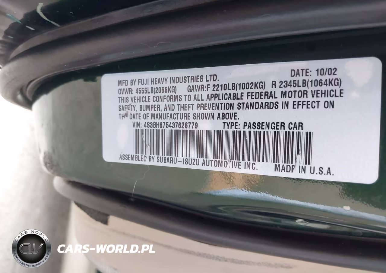 2003 Subaru Outback VIN:4S3BH675437626779 - 9