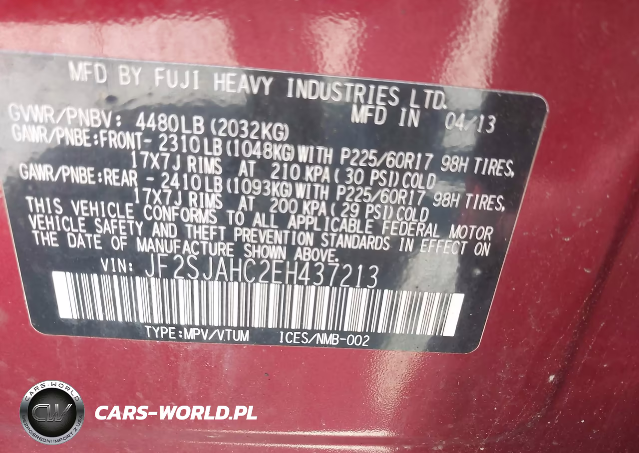 2014 Subaru Forester 2.5I Limited VIN:JF2SJAHC2EH437213 - 9