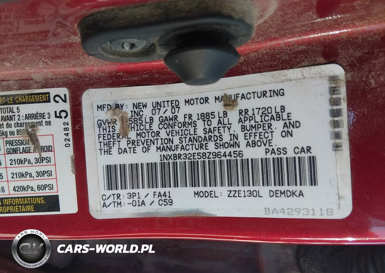 2008 Toyota Corolla Ce VIN:1NXBR32E58Z964456 - 9