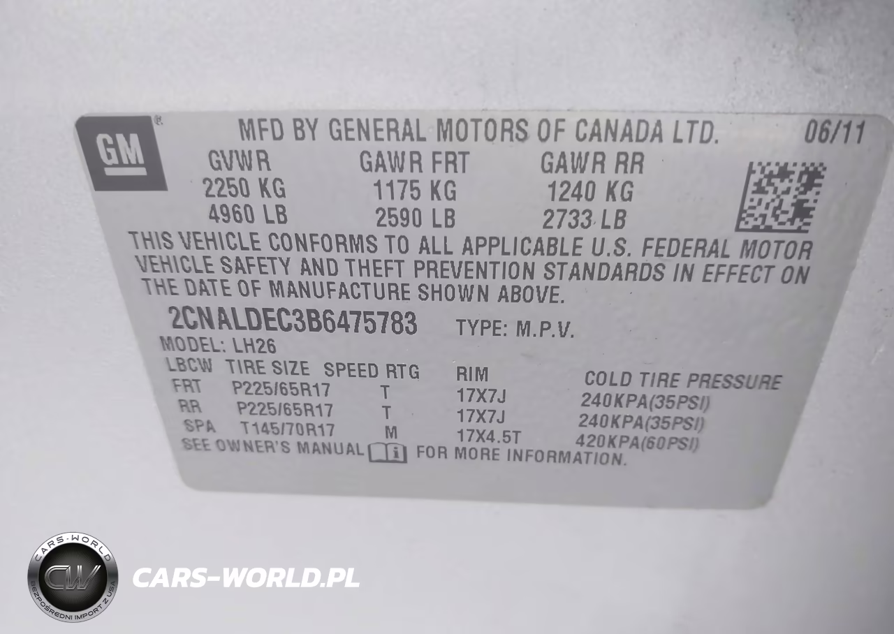 2011 Chevrolet Equinox 1Lt VIN:2CNALDEC3B6475783 - 9