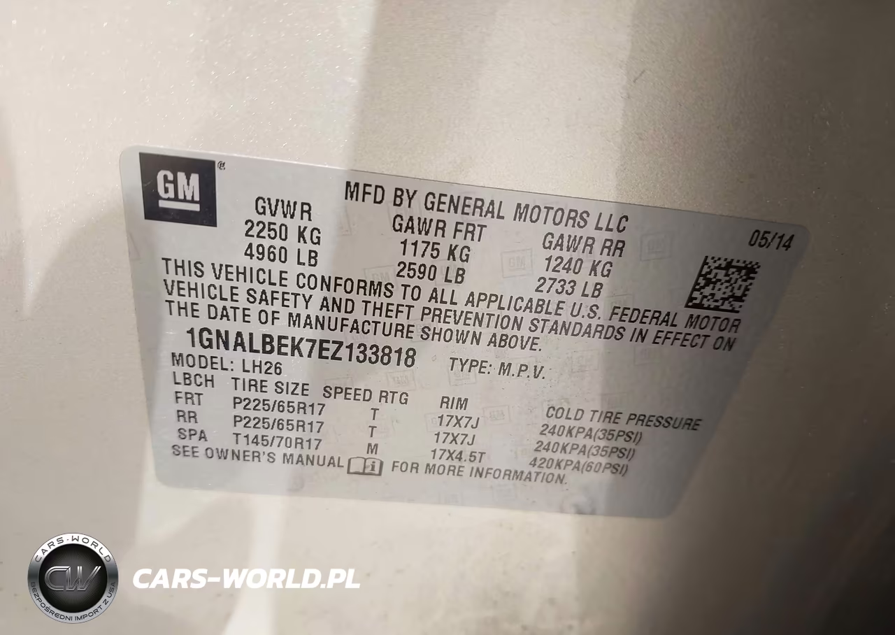 2014 Chevrolet Equinox 1Lt VIN:1GNALBEK7EZ133818 - 9