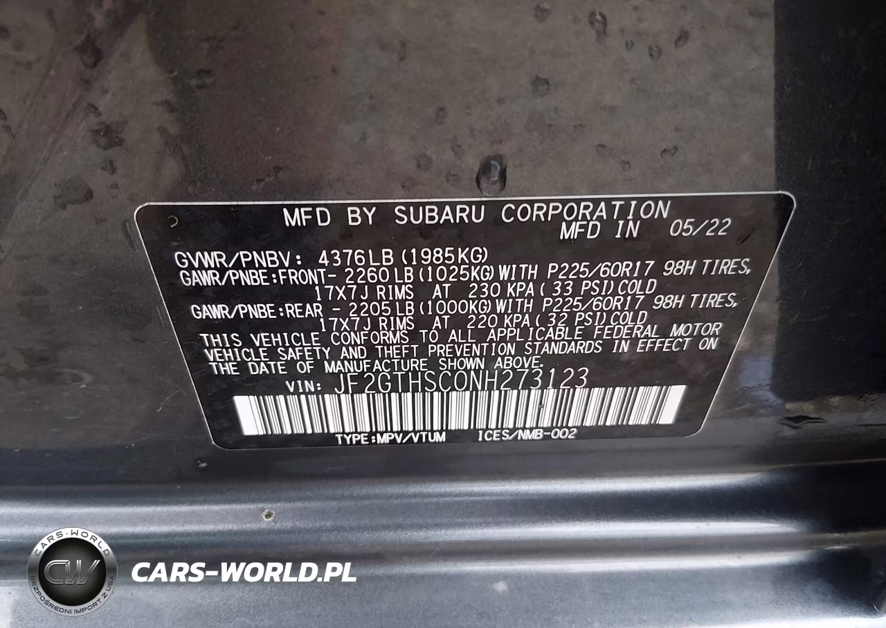 2022 Subaru Crosstrek Sport VIN:JF2GTHSC0NH273123 - 9
